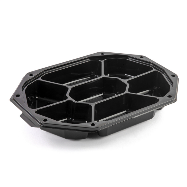 L-467 LİMERA SERVİS KABI 32*24 - SİYAH GÖVDE - 7 BÖLMELİ 56 GR 100 ADET