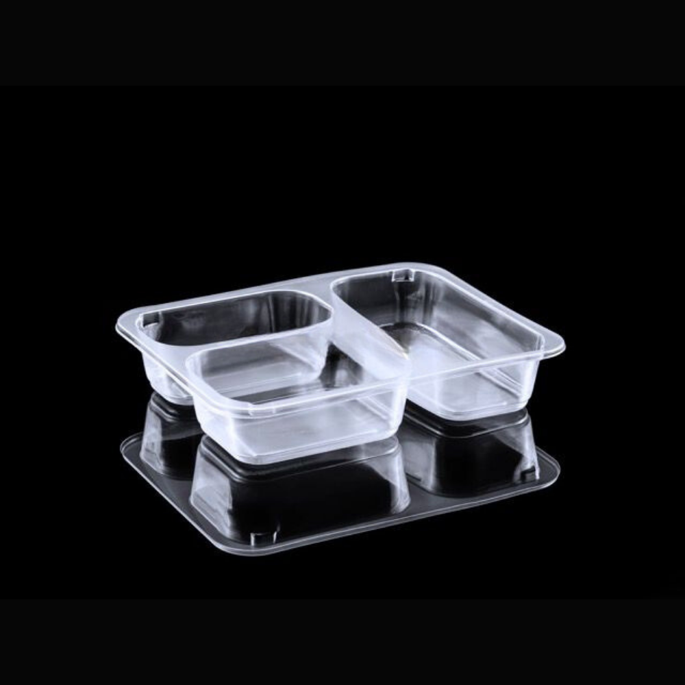 FT 370 3 BÖLMELİ ÜST FİLM YAPIŞTIRMALI YEMEK KABI FOLYOTERM 21 GR ŞEFFAF 400 ADET