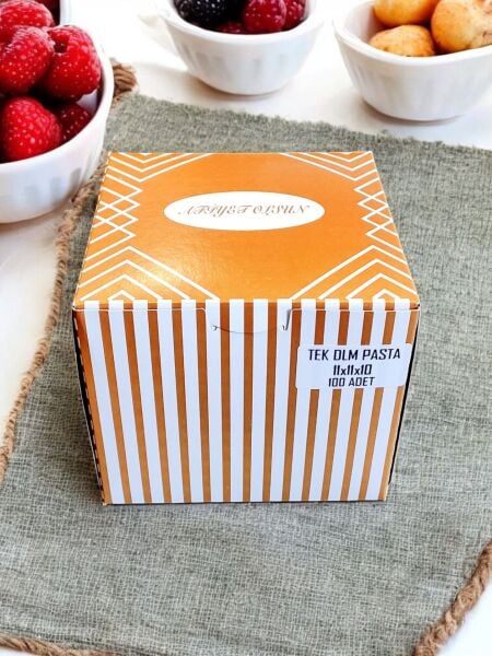 AFİYET OLSUN TEKLİ PASTA KUTUSU ( 11X11X10 CM ) 100 AD