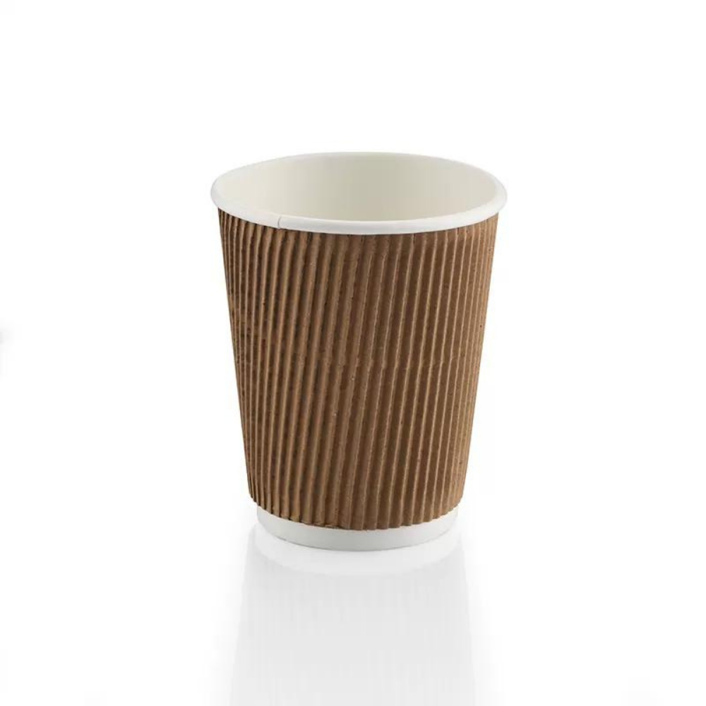 KRAFT RIPPLE 14 OZ BASKISIZ KARTON BARDAK SICAK 500 ADET