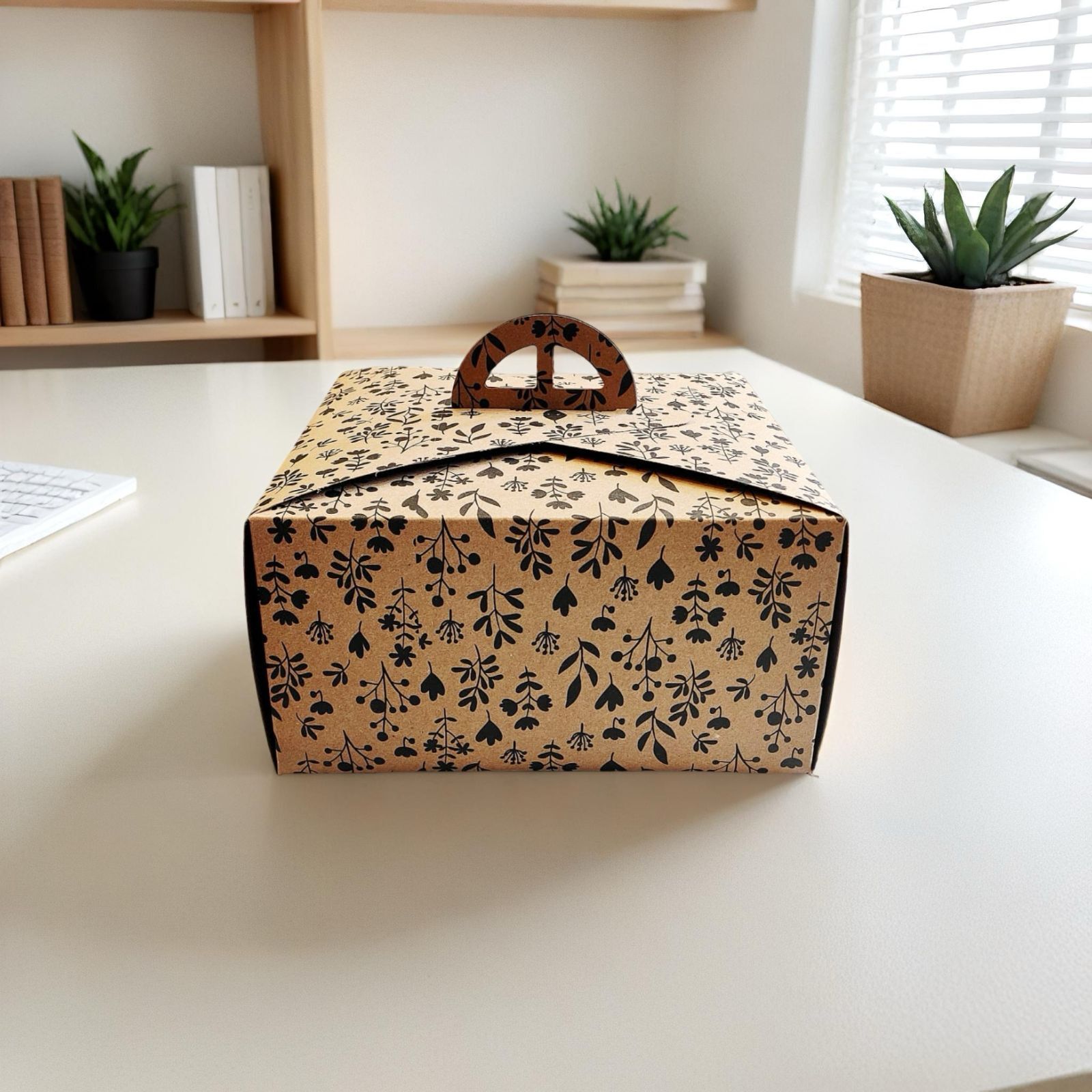 KRAFT SAPLI NO:2 KARE TURTA KUTUSU ( 25X25X13 CM ) 50 AD