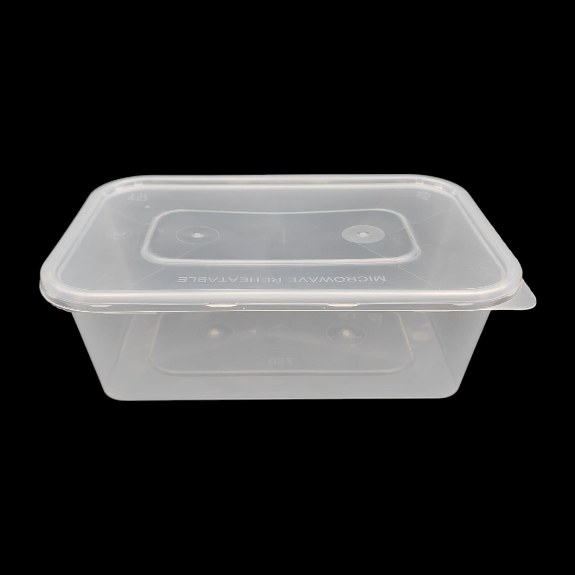 ŞEFFAF 750 CC DİKDÖRTGEN MİKRODALGA IML 30 GR KAP + KAPAK 250 ADET