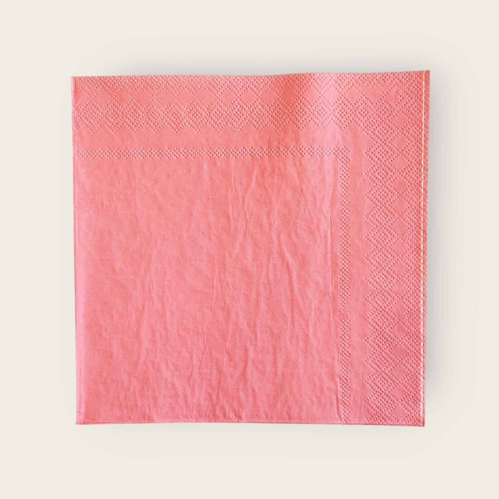 RENKLİ 33X33 KARE PEÇETE 20 AD PEMBE