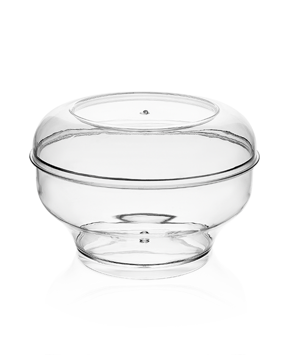 MAY305 KRİSTAL 220 CC ROYAL PUDİNG KASE + KAPAK ŞEFFAF 450 ADET