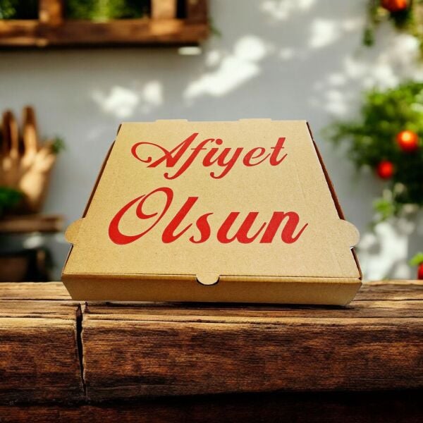 KRAFT OLUKLU 26X26X4 CM PİZZA KUTUSU 100 ADET