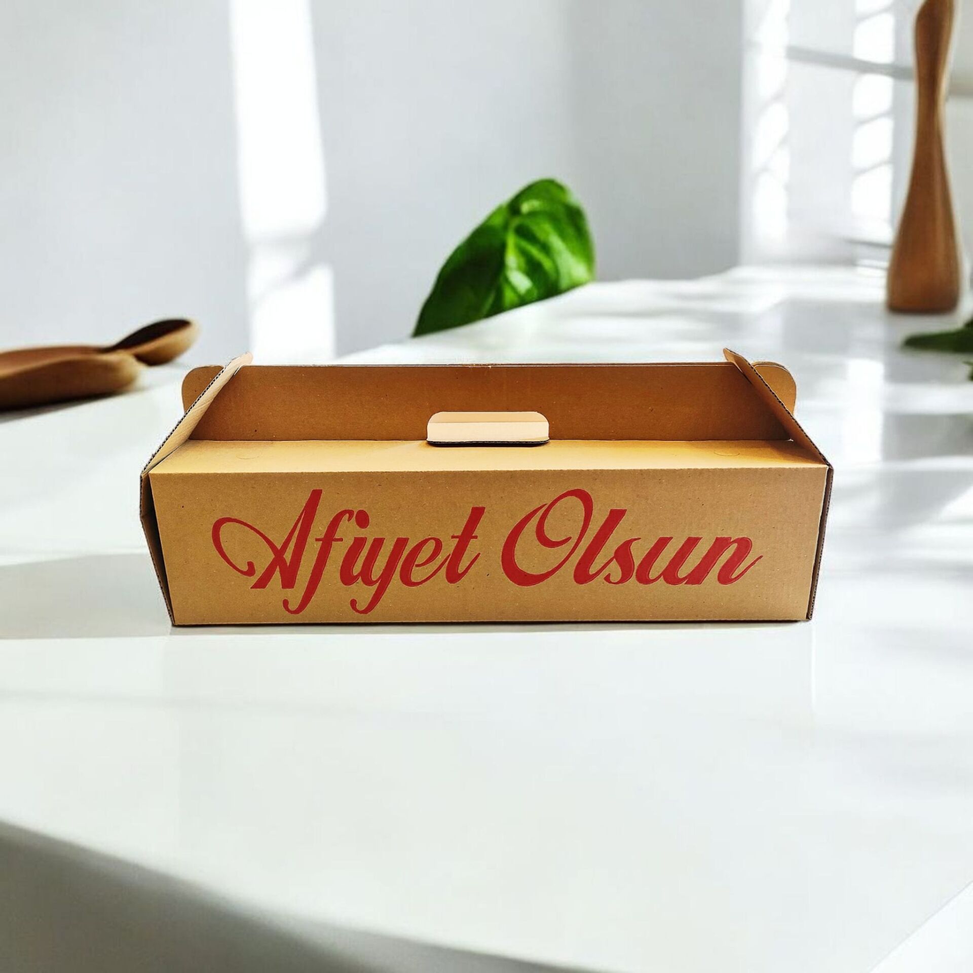 KRAFT OLUKLU 40X12X10 CM KÜÇÜK BOY LAHMACUN KUTUSU 100 ADET