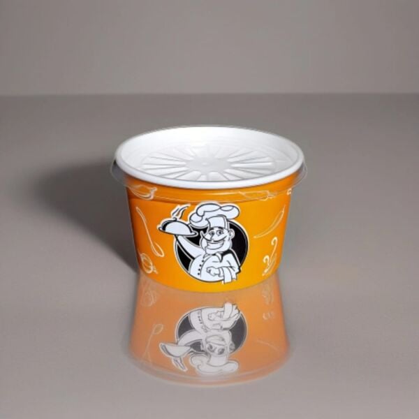 SAN 16 OZ BASKILI KARTON ÇORBA KASE + KAPAK 10 GR 2PE 500 ADET ( OREGO MUADİLİ )
