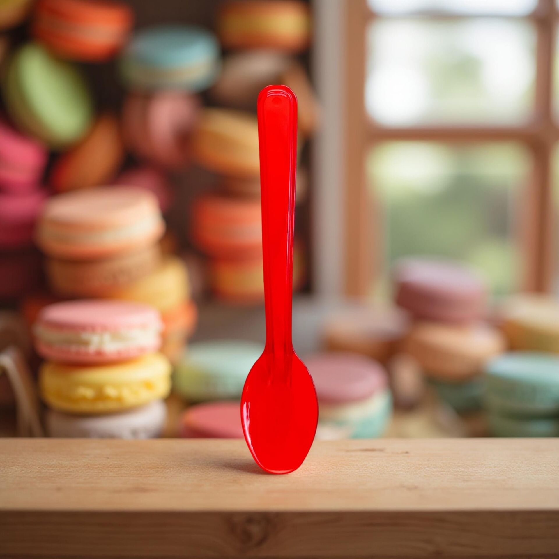 KIRMIZI LÜX SUP DALGALI DONDURMA & TATLI KAŞIK 2,5 GR 100 ADET
