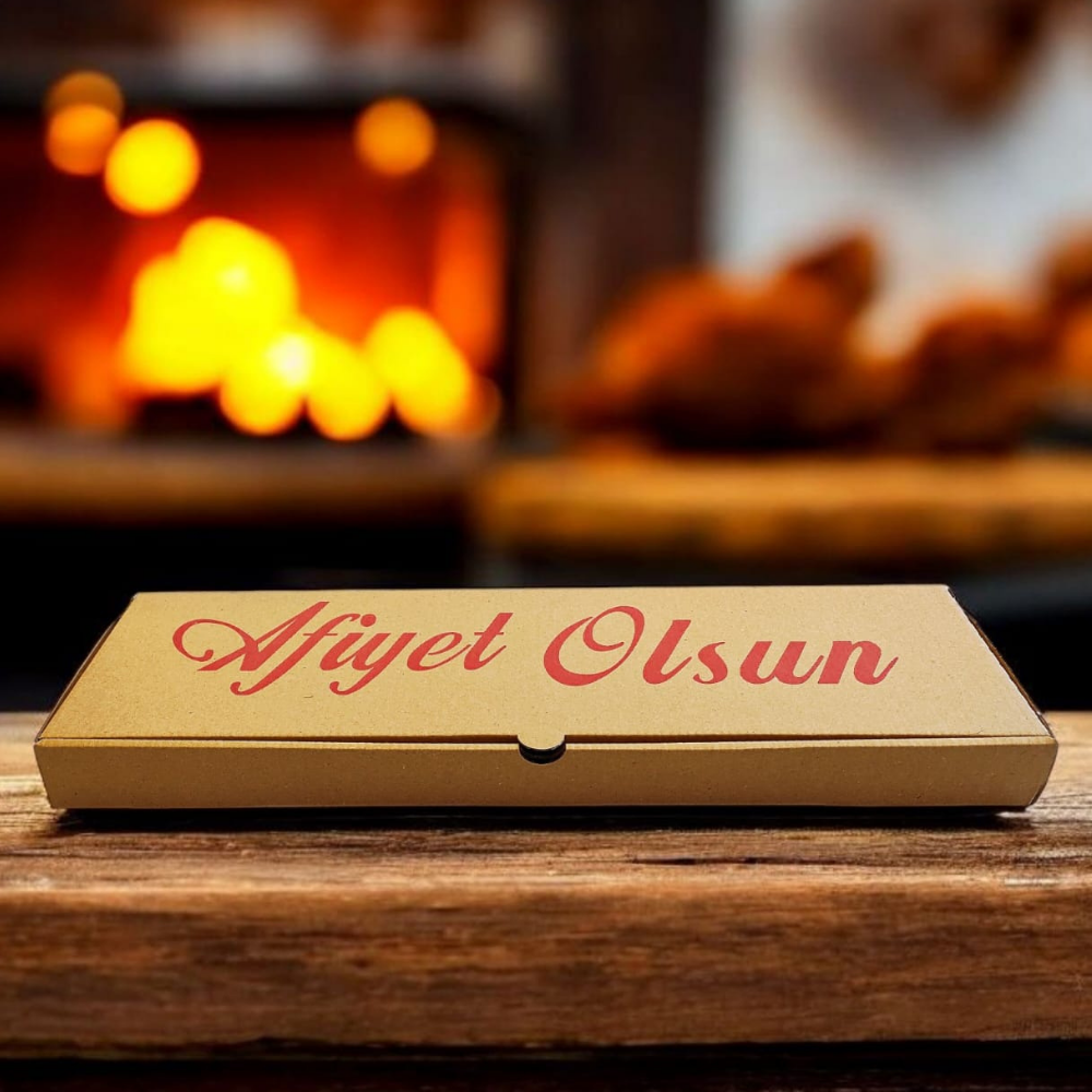 KRAFT OLUKLU 43X13,5X3,5 CM PİDE KUTUSU 100 ADET