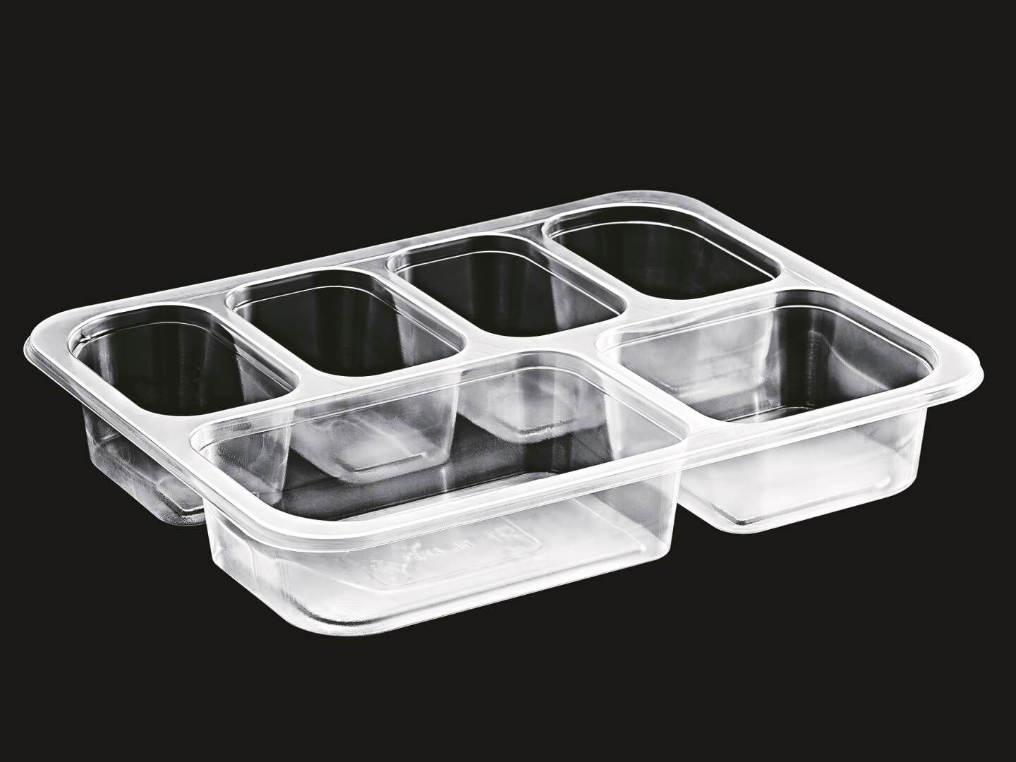 EL-479 ALTI BÖLMELİ YEMEK KABI 227X178 MM 20 GR ŞEFFAF ELTRON 400 ADET