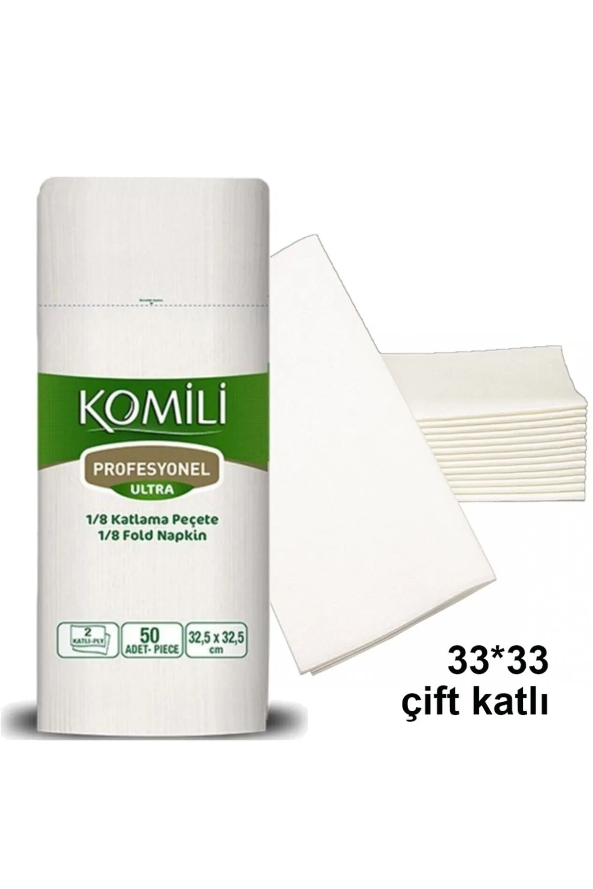 KOMİLİ 33X33 GARSON 1/8 KATLI PEÇETE 4,7 KG 50 Lİ * 24 PK
