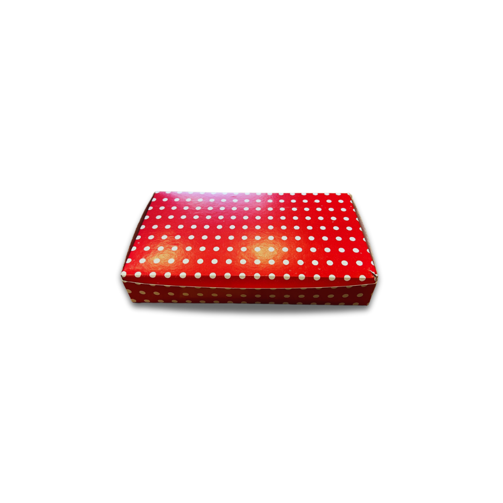 PUANTİYELİ FOLYOLU KURU PASTA KUTUSU 350 GR ( 14X14X6 CM ) 100 AD