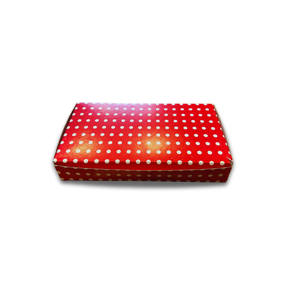 PUANTİYELİ FOLYOLU KURU PASTA KUTUSU 0,5 KG ( 22X12X5 CM ) 100 AD