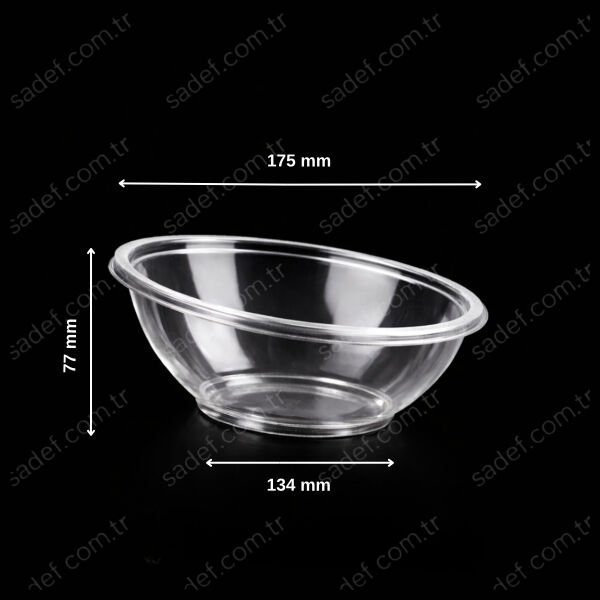 500 CC. EĞİK SALATA KABI ŞEFFAF 13 GR LARPLAST 450 ADET