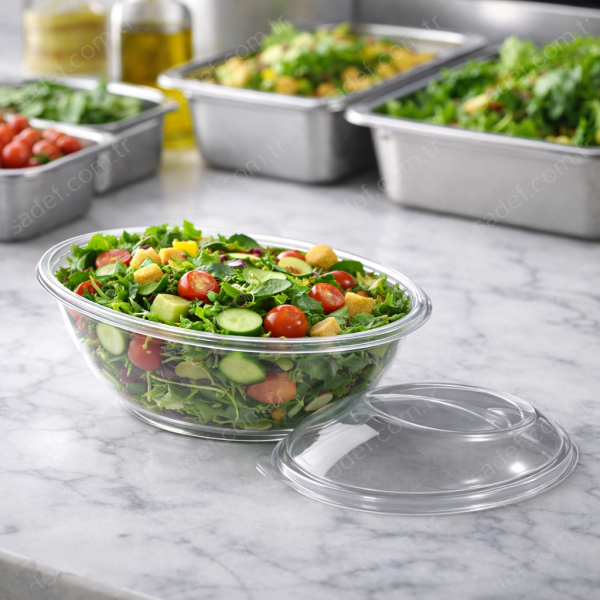 500 CC. EĞİK SALATA KABI ŞEFFAF 13 GR LARPLAST 450 ADET
