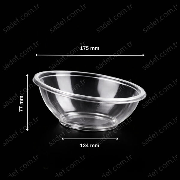 500 CC. EĞİK SALATA KABI ŞEFFAF 13 GR LARPLAST 450 ADET