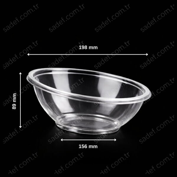 750 CC. EĞİK SALATA KABI ŞEFFAF 17,5 GR LARPLAST 400 ADET