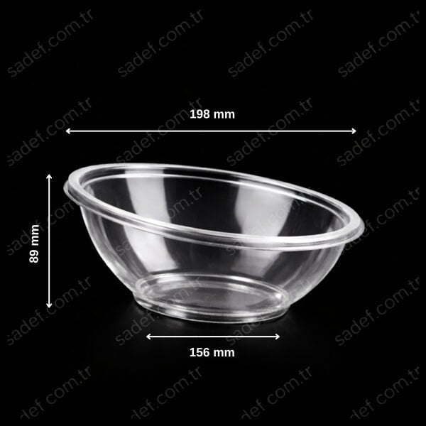 750 CC. EĞİK SALATA KABI ŞEFFAF 17,5 GR LARPLAST 400 ADET