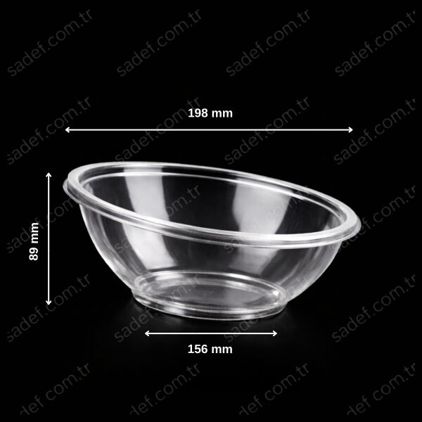 750 CC. EĞİK SALATA KABI ŞEFFAF 17,5 GR LARPLAST 400 ADET