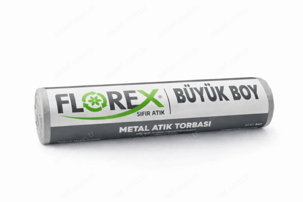 840 METAL ATIK BASKILI BÜYÜK ÇÖP POŞET 350 GR 10X20 AD 7 KG GRİ