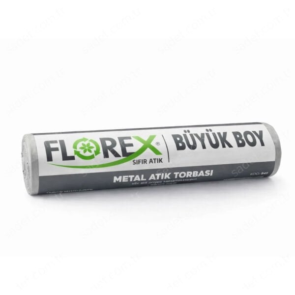 840 METAL ATIK BASKILI BÜYÜK ÇÖP POŞET 350 GR 10X20 AD 7 KG GRİ