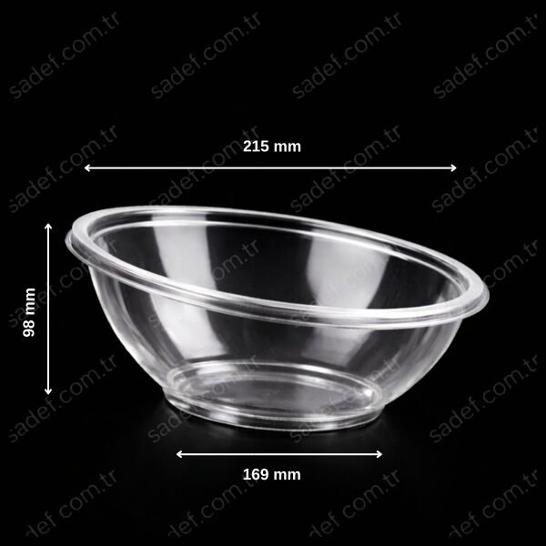 1000 CC. EĞİK SALATA KABI ŞEFFAF 24 GR LARPLAST 400 ADET