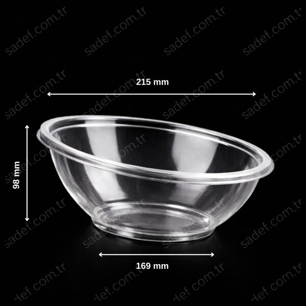 1000 CC. EĞİK SALATA KABI ŞEFFAF 24 GR LARPLAST 400 ADET