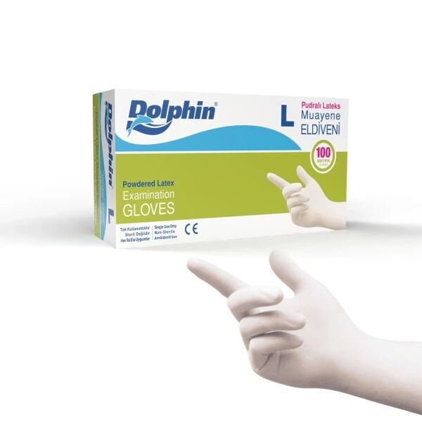 DOLPHİN PUDRALI LATEX ELDİVEN LARGE 100 AD