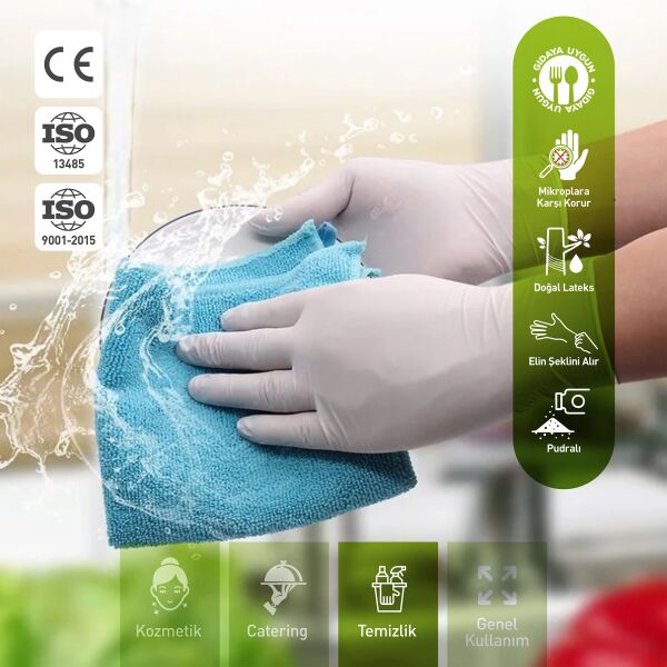 DOLPHİN PUDRALI LATEX ELDİVEN LARGE 100 AD