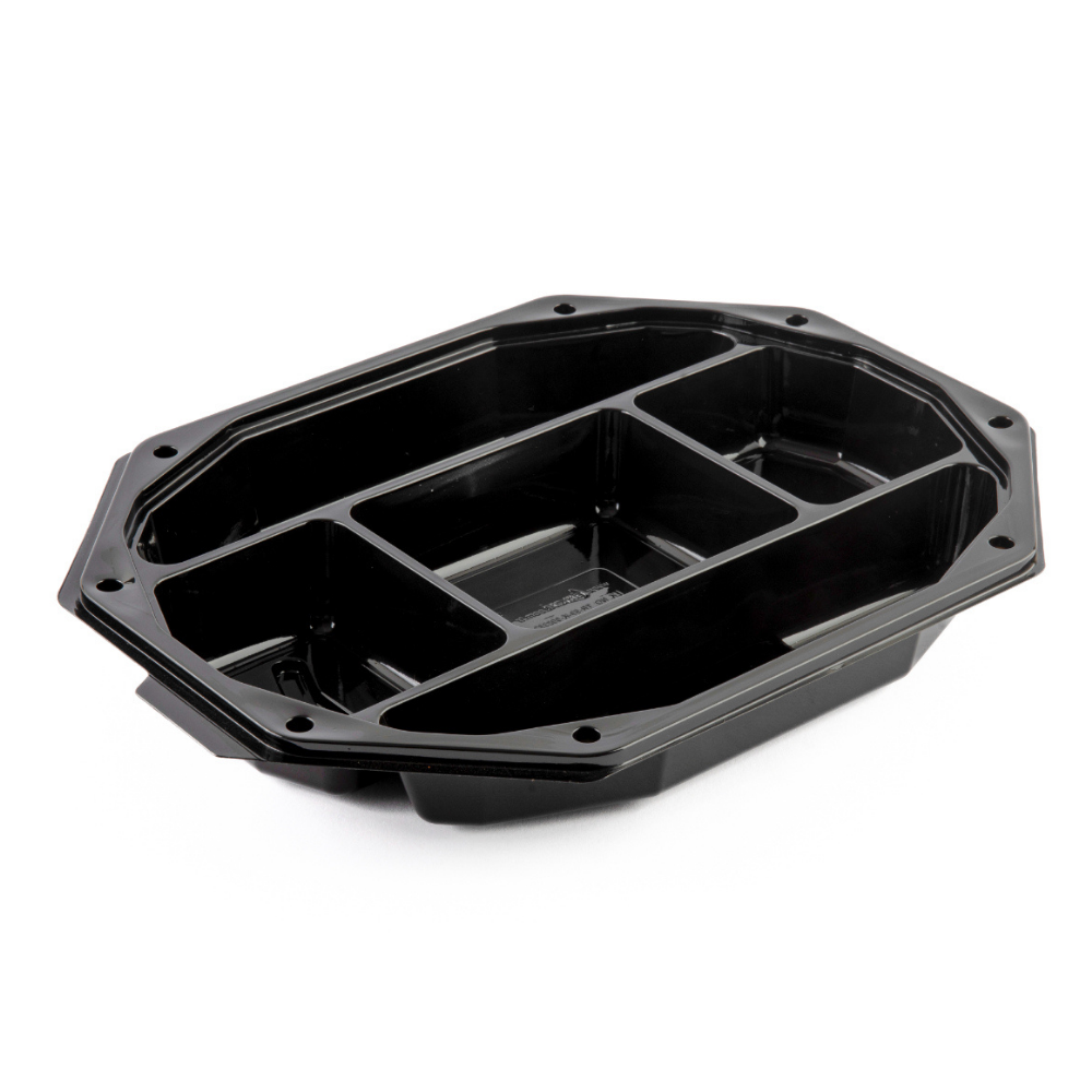 L-466 LİMERA SERVİS KABI 32*24 - SİYAH GÖVDE - 5 BÖLMELİ 56 GR 100 ADET