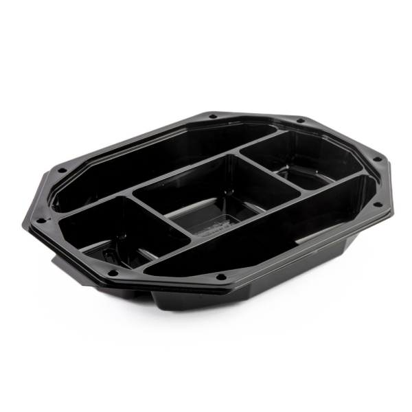 L-466 LİMERA SERVİS KABI 32*24 - SİYAH GÖVDE - 5 BÖLMELİ 56 GR 100 ADET