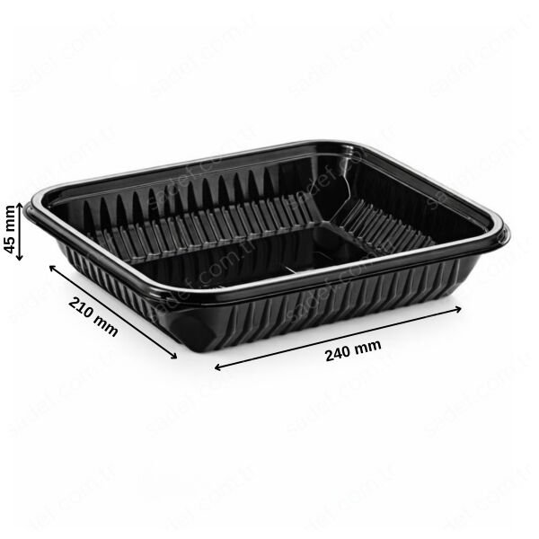 GÖVDE TEK BÖLMELİ GIDA KABI SİYAH ELTRON 300 ADET