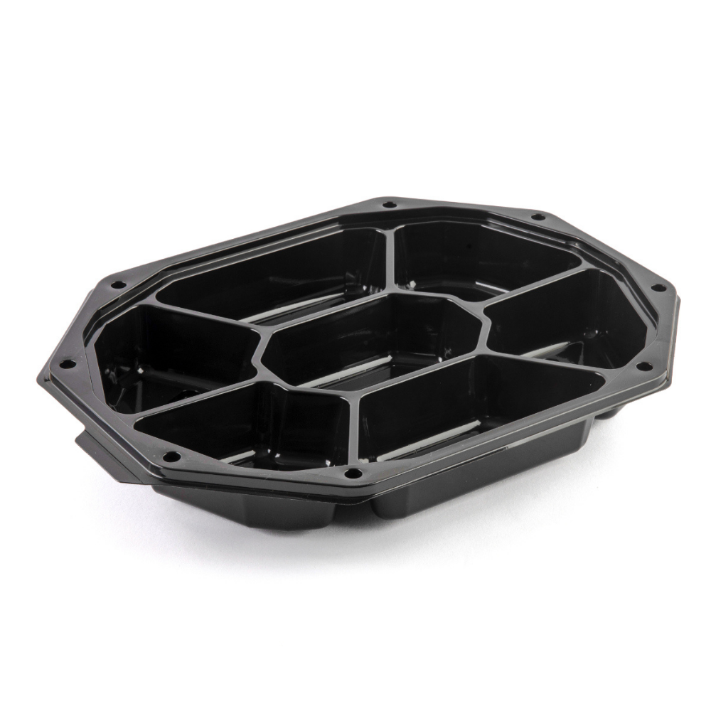 L-467 LİMERA SERVİS KABI 32*24 - SİYAH GÖVDE - 7 BÖLMELİ 56 GR 100 ADET