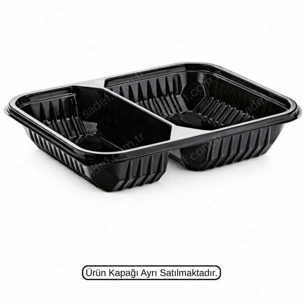 EL377 2 BÖLMELİ PP SICAK GIDA KABI 21 GR ELTRON SİYAH 300 ADET