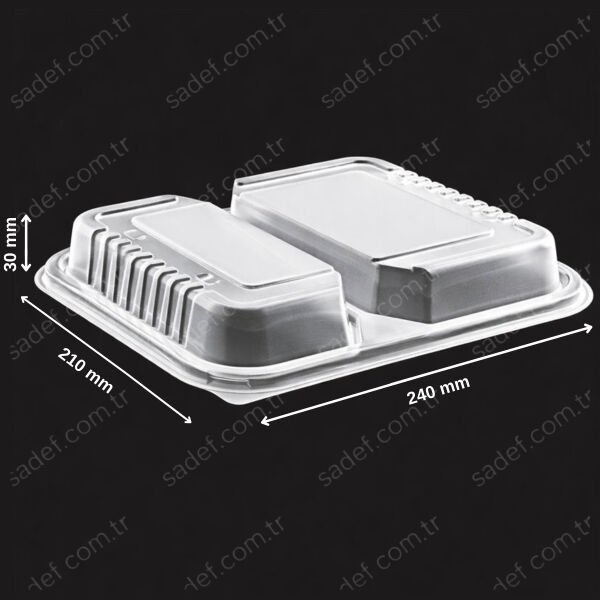 KAPAK İKİ BÖLMELİ MICROWAVE  18 GR ŞEFFAF ELTRON 300 ADET