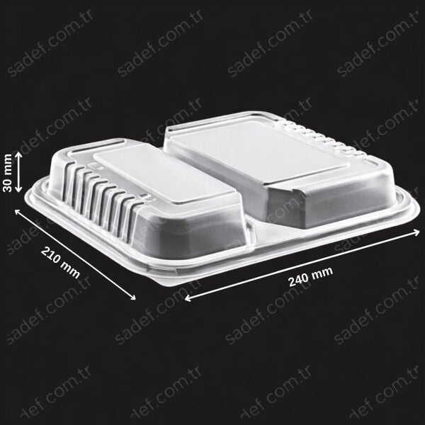 KAPAK EL377 2 BÖLMELİ PP SICAK GIDA 18 GR ELTRON ŞEFFAF 300 ADET