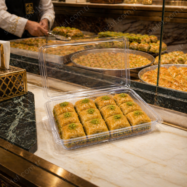 ÖTK375 BAKLAVA KABI PET 375 ML 20 GR ŞEFFAF SERPET 400 ADET