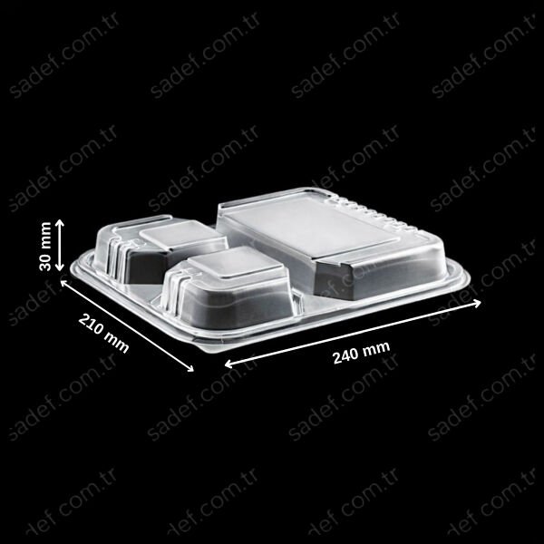 KAPAK ÜÇ BÖLMELİ MICROWAVE  18 GR ŞEFFAF ELTRON 300 ADET