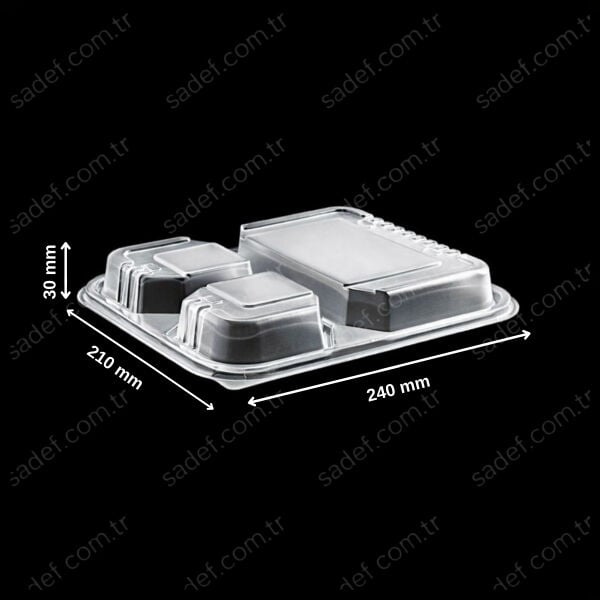 KAPAK EL378 3 BÖLMELİ PP SICAK GIDA 18 GR ELTRON ŞEFFAF 300 ADET