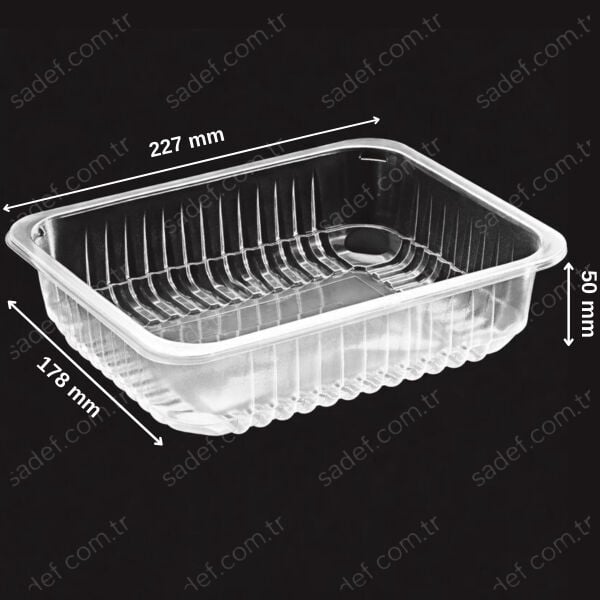 EL472 H:50 PP ÜST FİLM YAPIŞTIRMALI KAP 227X178 MM 20 GR ELTRON ( +4 °C TAZE ) ŞEFFAF 400 ADET