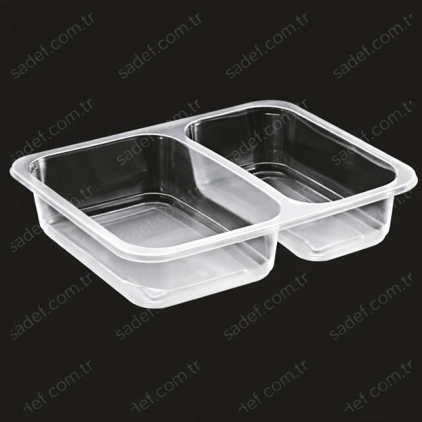 EL-477 İKİ BÖLMELİ VAKUM KABI 227X178 MM 20 GR ŞEFFAF ELTRON 400 ADET