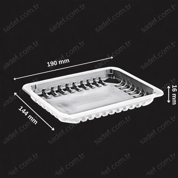 EL600 H:16 PP ÜST FİLM YAPIŞTRMALI KAP 190X144 10 GR ELTRON ( +4 °C TAZE ) ŞEFFAF 600 ADET