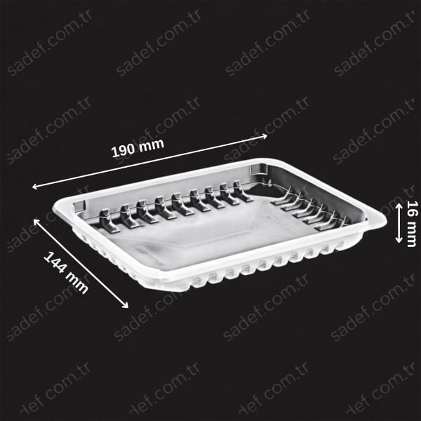 EL600 H:16 PP ÜST FİLM YAPIŞTRMALI KAP 190X144 10 GR ELTRON ( +4 °C TAZE ) ŞEFFAF 600 ADET