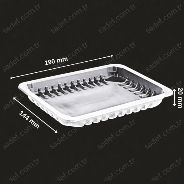 EL601 H:20 PP ÜST FİLM YAPIŞTRMALI KAP 190X144 11 GR ELTRON ( +4 °C TAZE ) ŞEFFAF 600 ADET