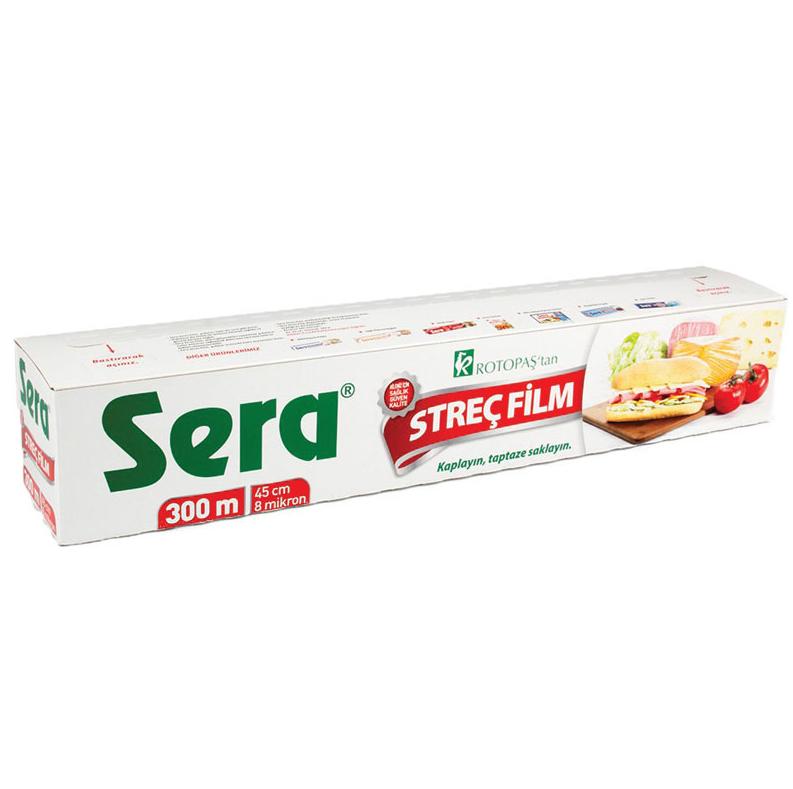 KUTULU SERA 45X300 M 8 MİKRON STRECH FİLM 16 ADET