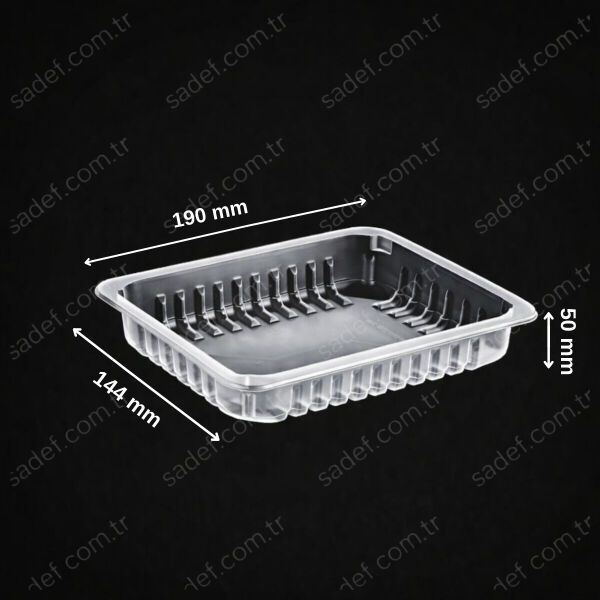 EL603 H:50 PP ÜST FİLM YAPIŞTRMALI KAP 190X144 15 GR ELTRON ( +4 °C TAZE ) ŞEFFAF 400 ADET