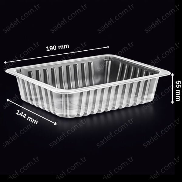 EL604 H:55 PP ÜST FİLM YAPIŞTRMALI KAP 190X144 15 GR ELTRON ( +4 °C TAZE ) ŞEFFAF 400 ADET