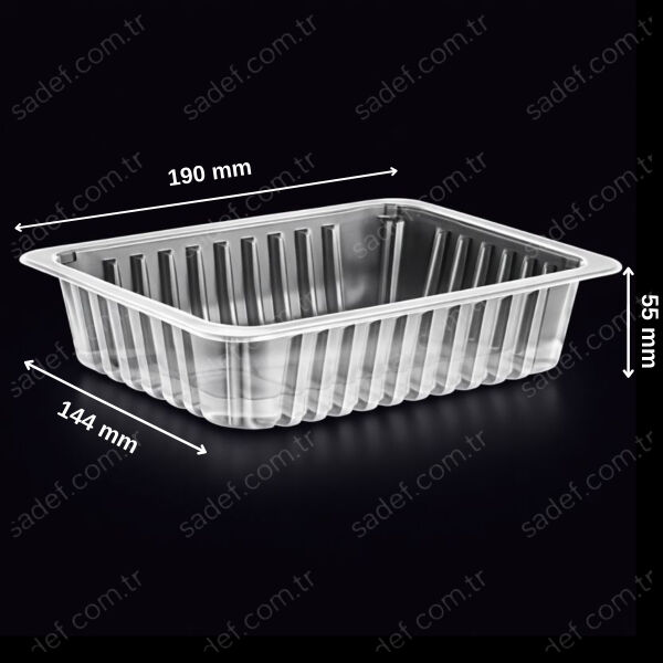 EL604 H:55 PP ÜST FİLM YAPIŞTRMALI KAP 190X144 15 GR ELTRON ( +4 °C TAZE ) ŞEFFAF 400 ADET