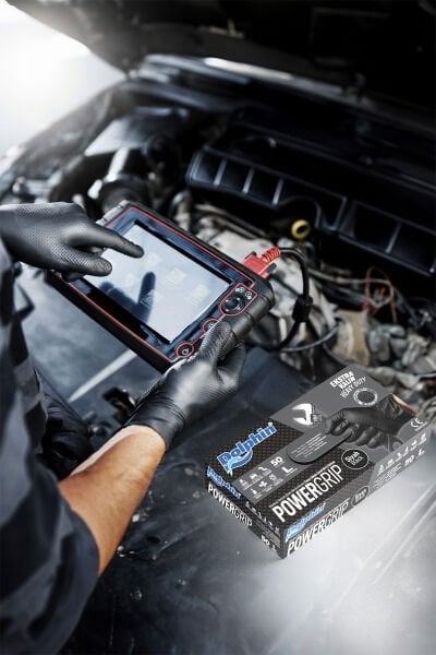 DOLPHİN POWER GRIP EKSTRA KALIN ELDİVEN SİYAH LARGE 50 ADET X 20 PAKET