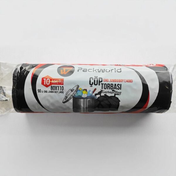 PACKWORLD  END JUMBO ÇÖP POŞET 400 GR 10LUX20 AD 8 KG 49 MC SİYAH